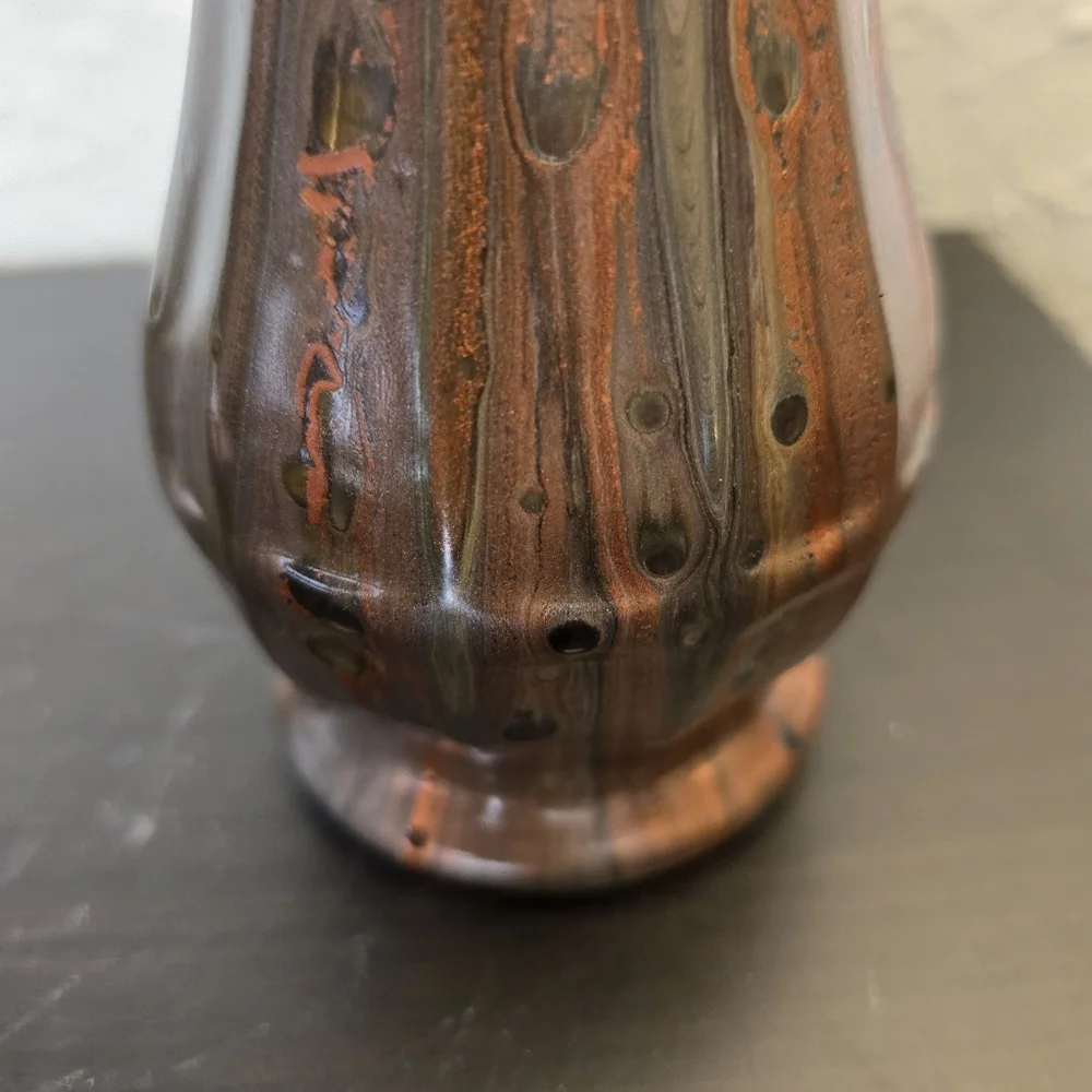 HANDCRAFTED Upcycled Glass Vase HANDPAINTED Abstract Tabletop Art Decor - Picture 9 of 17